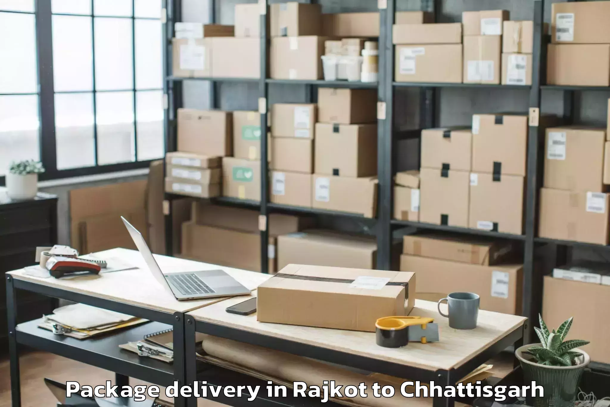 Quality Rajkot to Saraipali Package Delivery